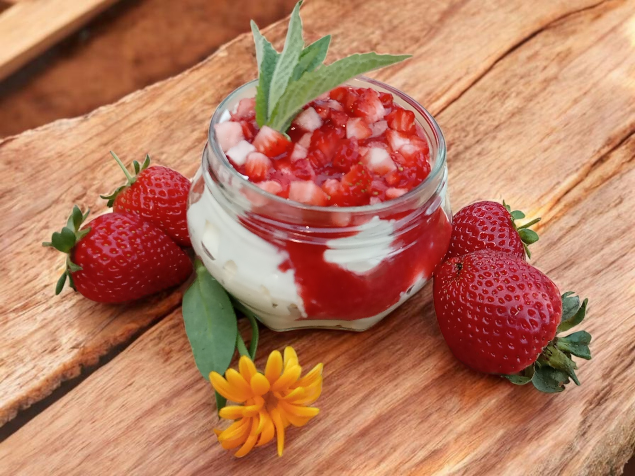 🍓 Nube de yogurt griego con fresa