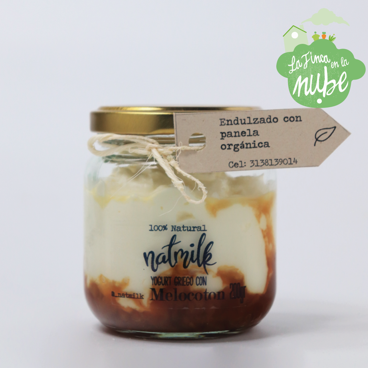 YOGUR GRIEGO NATURAL con dulce de melocoton 200 mL